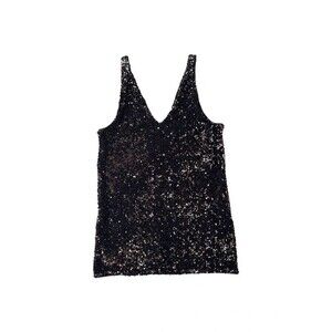 NWT H&M Brown Sequin Sleeveless Mini Dress M